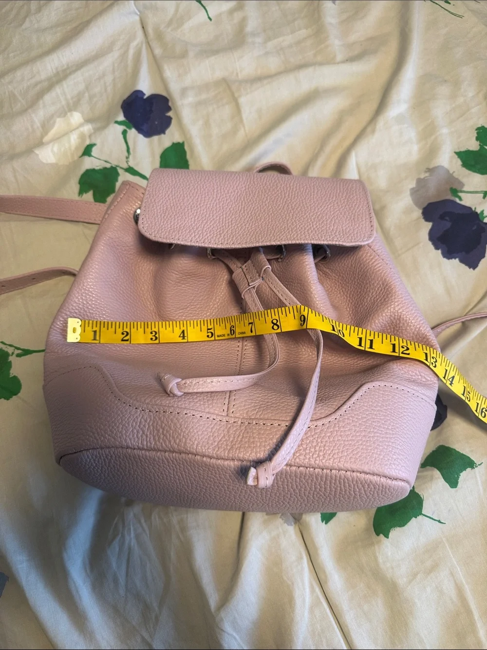 Women’s Pink Pebbled Leather Backpack